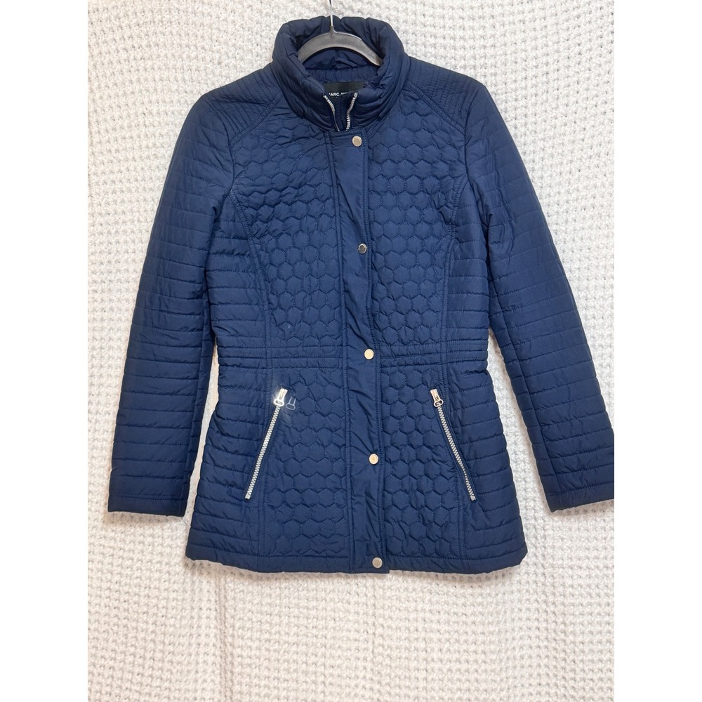 Marc New York Andrew Marc Quilted Jacket Women's‎ XS Snap Button Navy